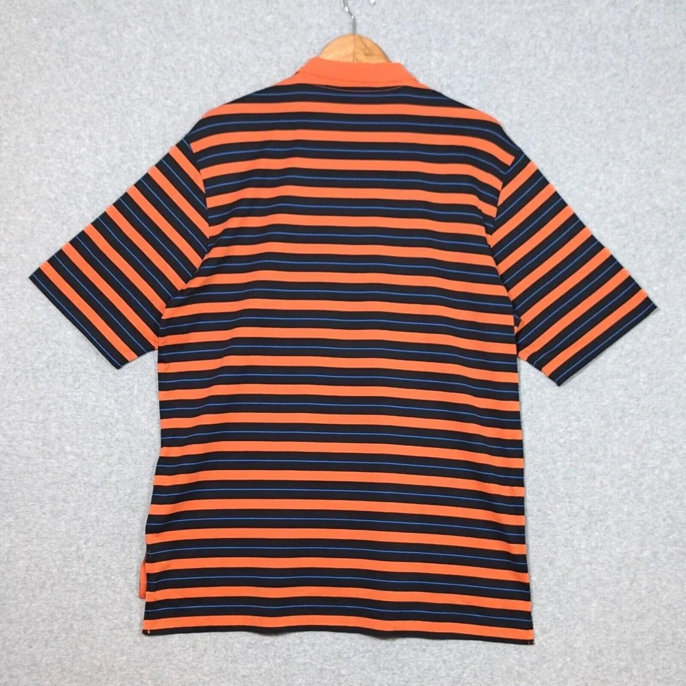 Polo Golf Ralph Lauren Mens Large Polo Shirt Peru Pima Cotton Orange Black